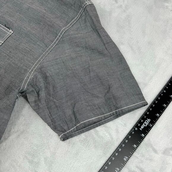 Ecko Unltd Shirt Mens 3XL Grey Button Up Pocket Business Career Western - Picture 6 of 13